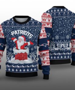2025 Patriots Funny Santa Ugly Christmas Sweater 