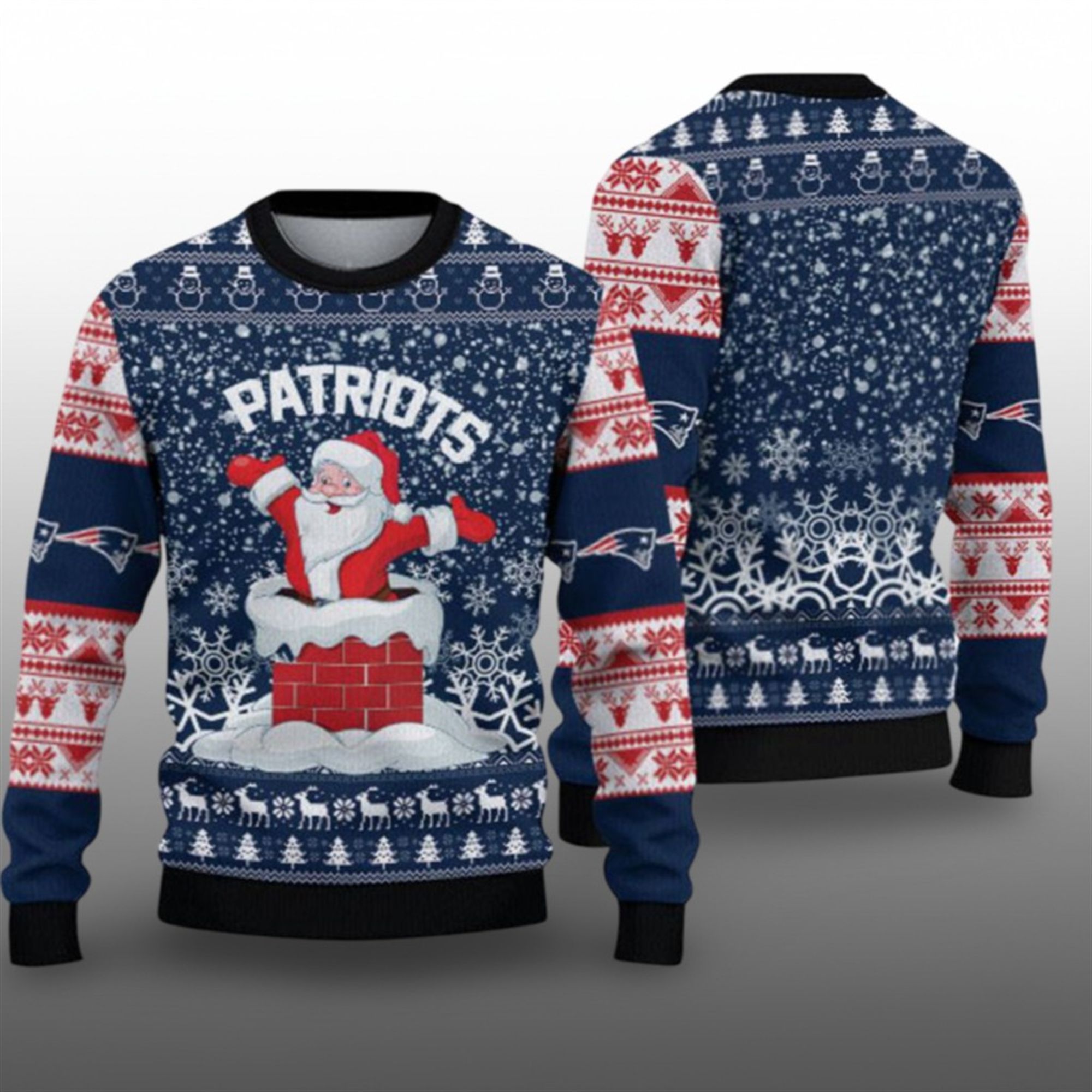 2025 Patriots Funny Santa Ugly Christmas Sweater - Grishko.com