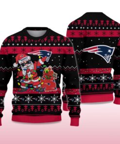 Alternative view of 2025 Patriots Santa Claus Ugly Christmas Sweater