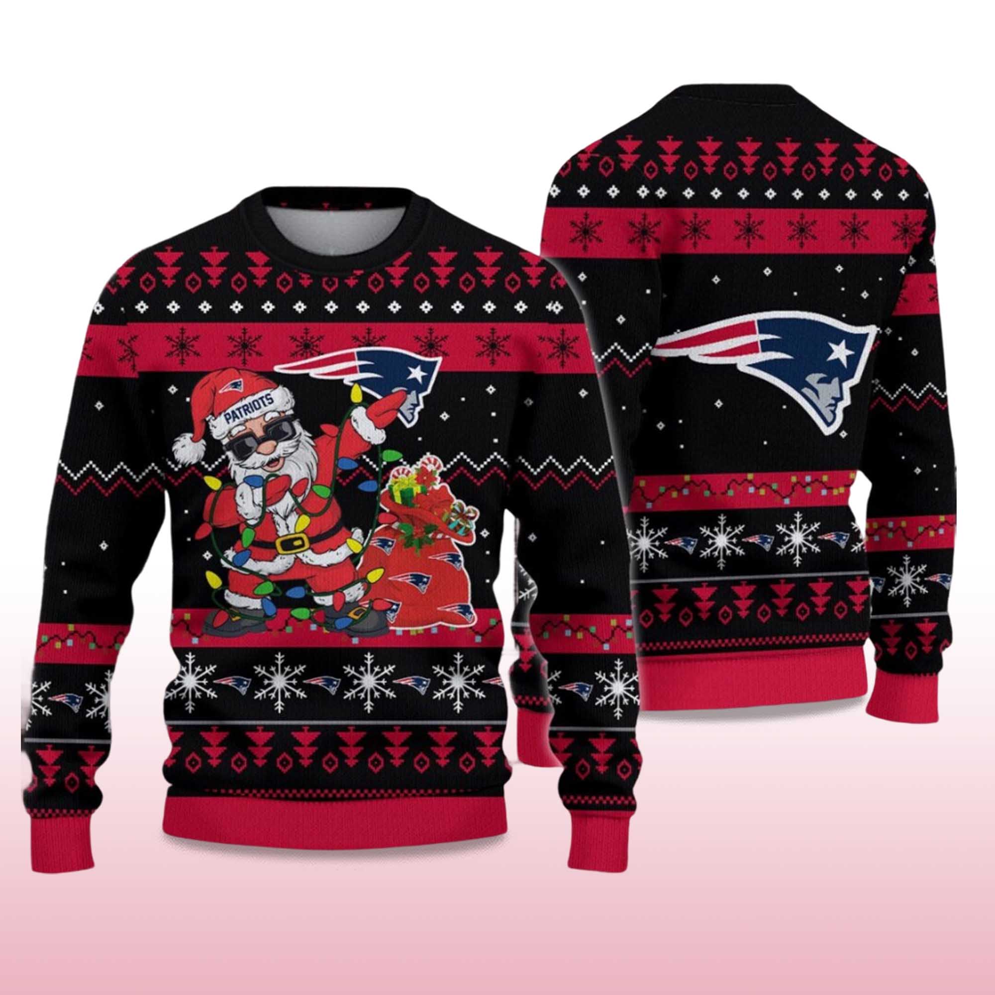 Alternative view of 2025 Patriots Santa Claus Ugly Christmas Sweater