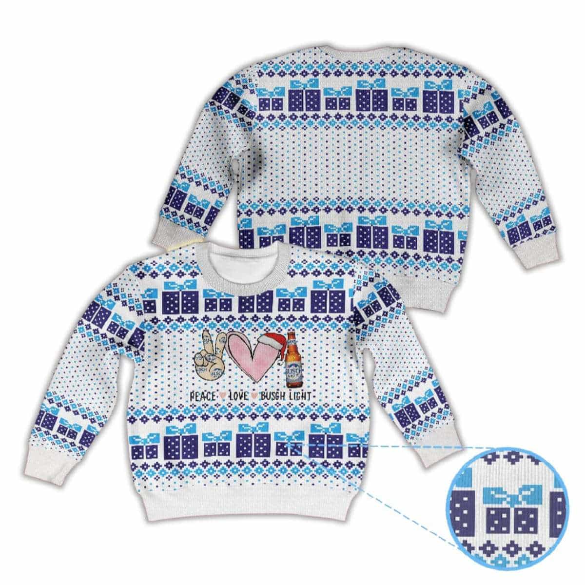 Alternative view of 2025 Peace Love Busch Light Beer Ugly Christmas Sweater