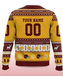 Alternative view of 2025 Personalized Commanders Football Ugly Christmas Sweater