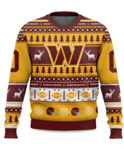 2025 Personalized Commanders Football Ugly Christmas Sweater