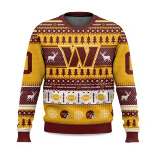 2025 Personalized Commanders Football Ugly Christmas Sweater