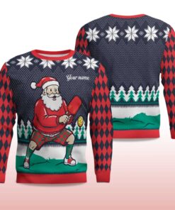 Alternative view of 2025 Pickleball Santa Christmas Ugly Sweater