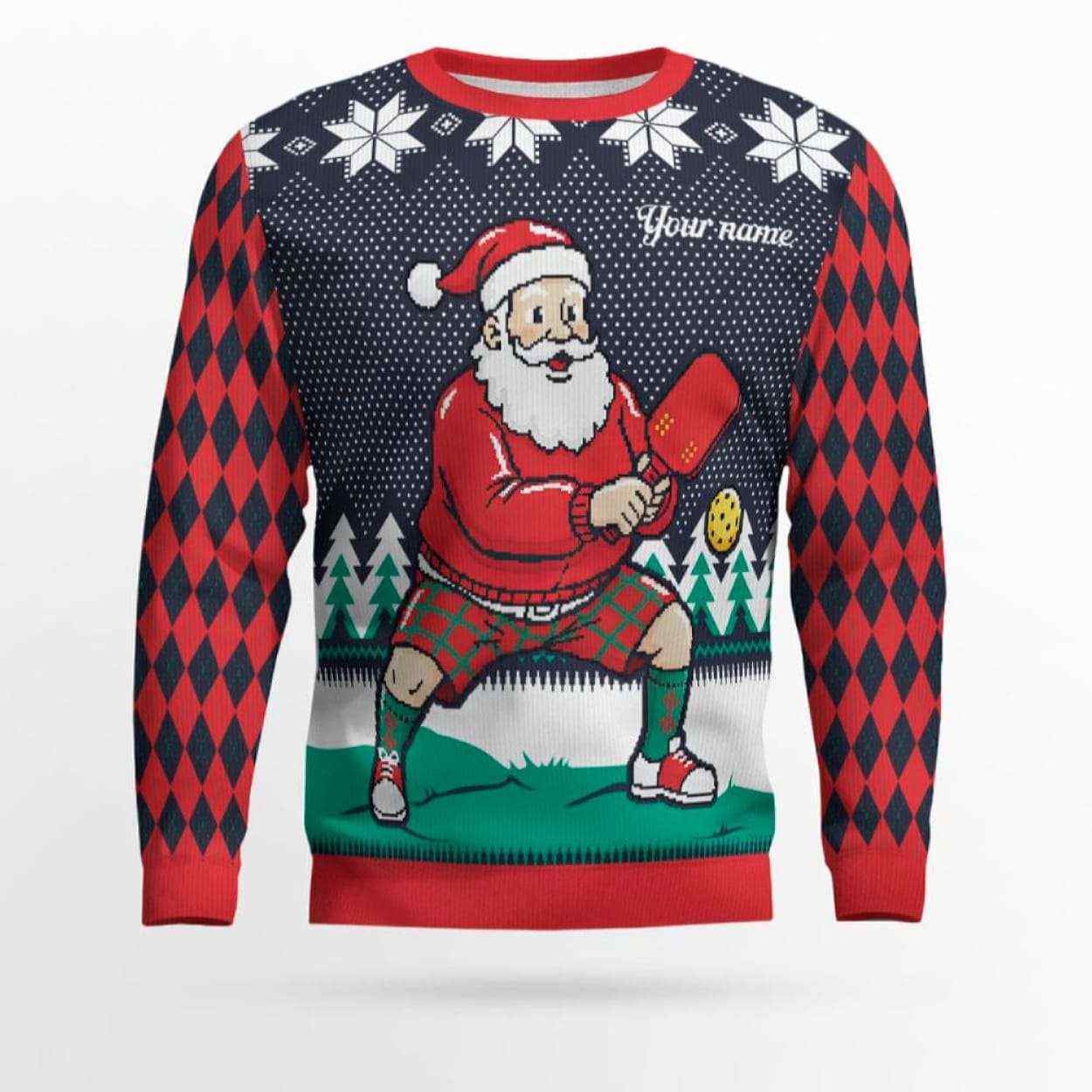 Alternative view of 2025 Pickleball Santa Ugly Sweater