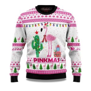 2025 Pinkmas Flamingo Christmas Ugly Sweater