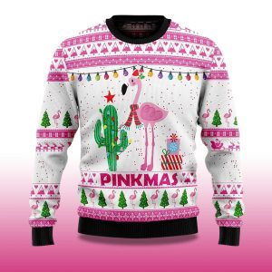 Alternative view of 2025 Pinkmas Flamingo Christmas Ugly Sweater