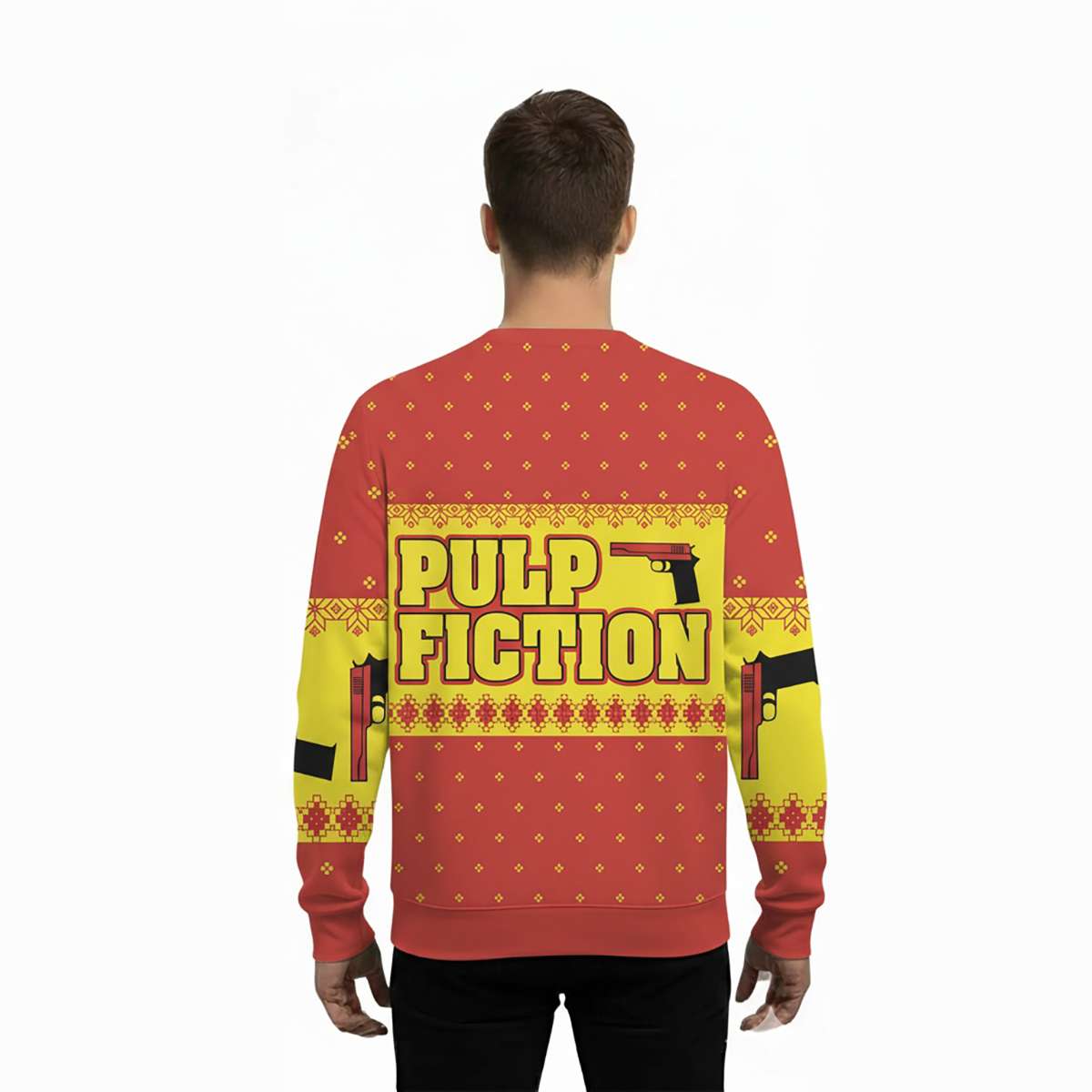 2025 Pulp Fiction Say Merry Xmas Again Christmas Ugly Sweater - Image 3
