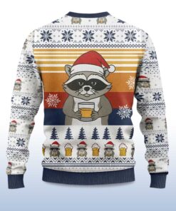 Alternative view of 2025 Raccoon That's What I Do I Drink Bourbon Ugly Christmas Sweater