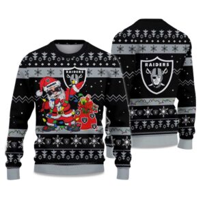 2025 Raiders Santa Claus Ugly Christmas Sweater