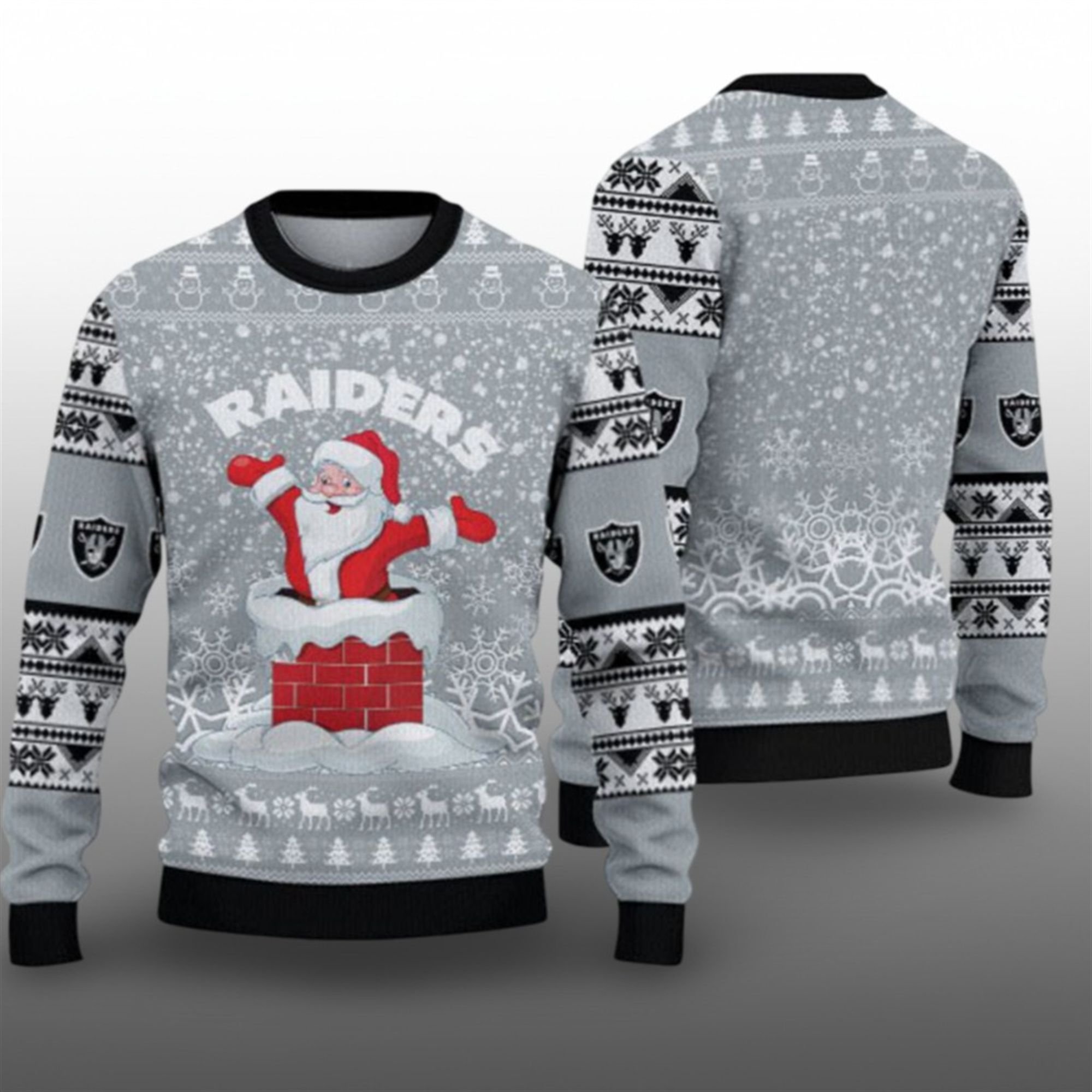 2025 Raiders Santa Ugly Christmas Sweater - Grishko.com
