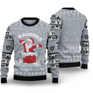 Alternative view of 2025 Raiders Santa Ugly Christmas Sweater - Grishko.com