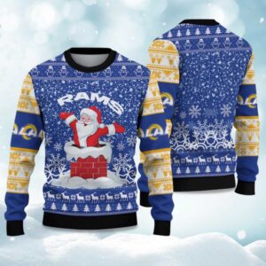 2025 Rams Funny Santa Christmas Ugly Sweater