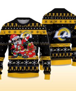 Alternative view of 2025 Rams Santa Claus Ugly Christmas Sweater