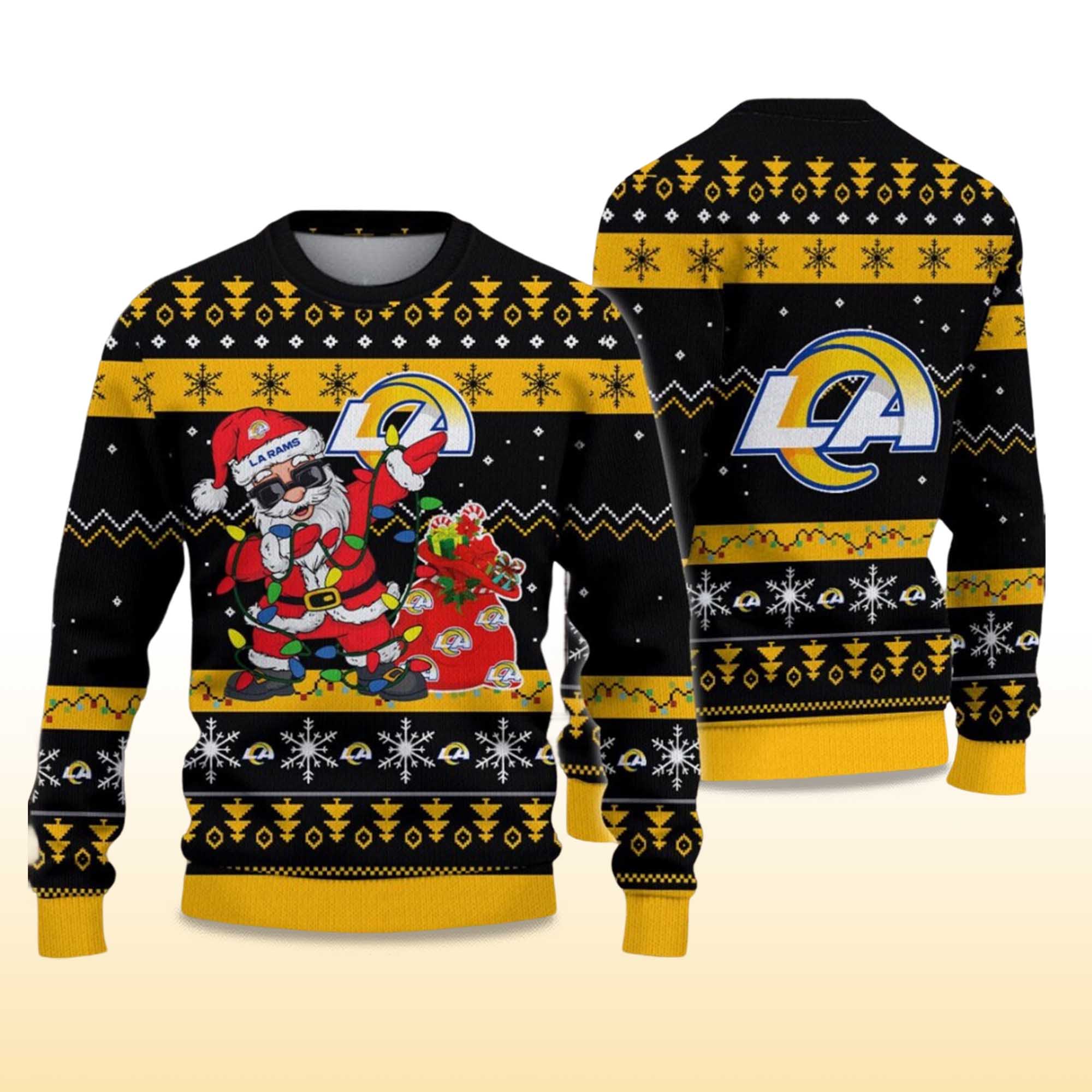 Alternative view of 2025 Rams Santa Claus Ugly Christmas Sweater