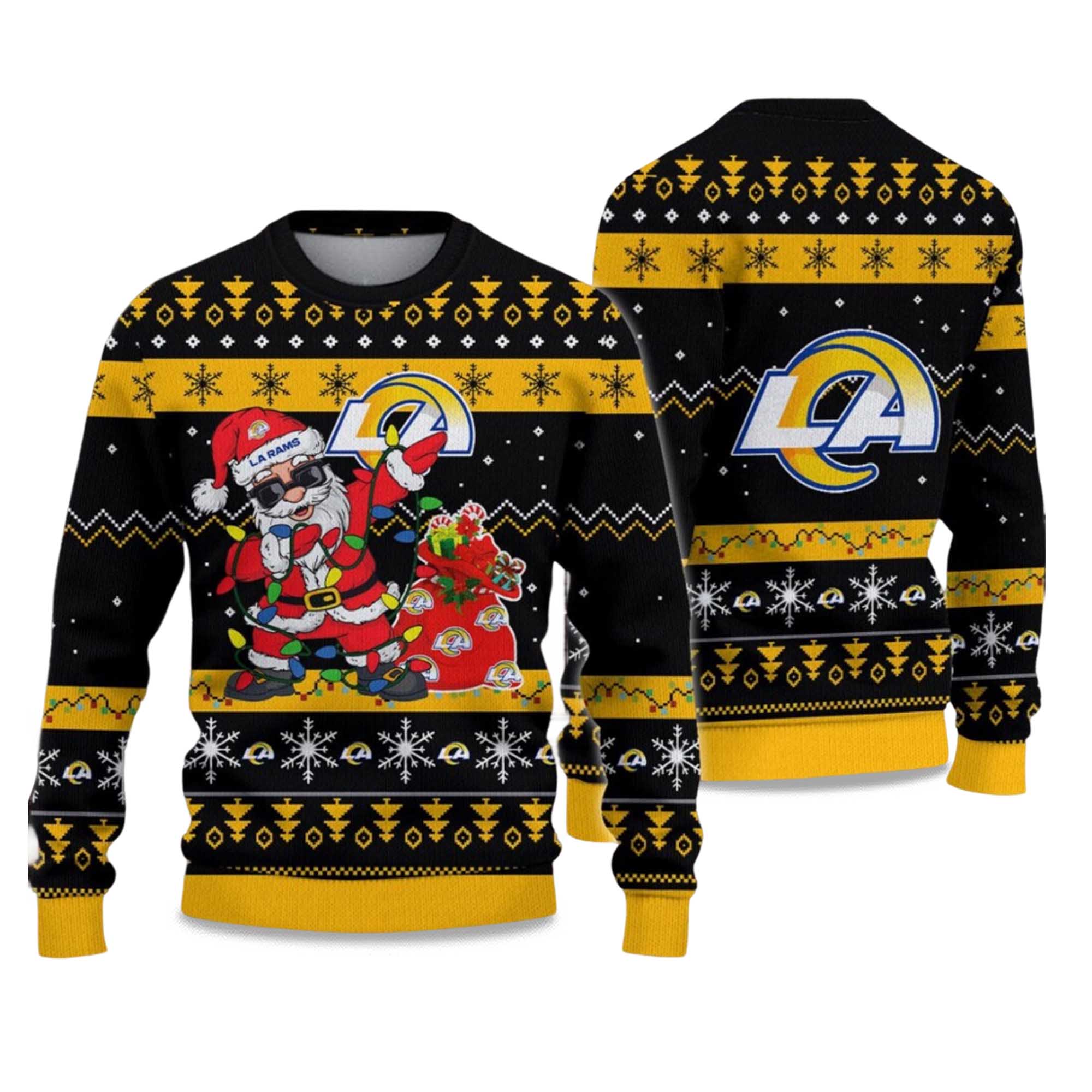 2025 Rams Santa Claus Ugly Christmas Sweater