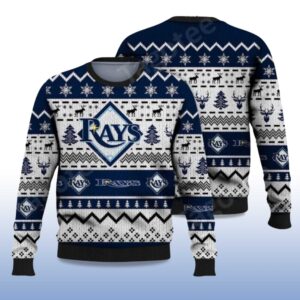 Alternative view of 2025 Rays Reindeer Snowflake Ugly Christmas Sweater