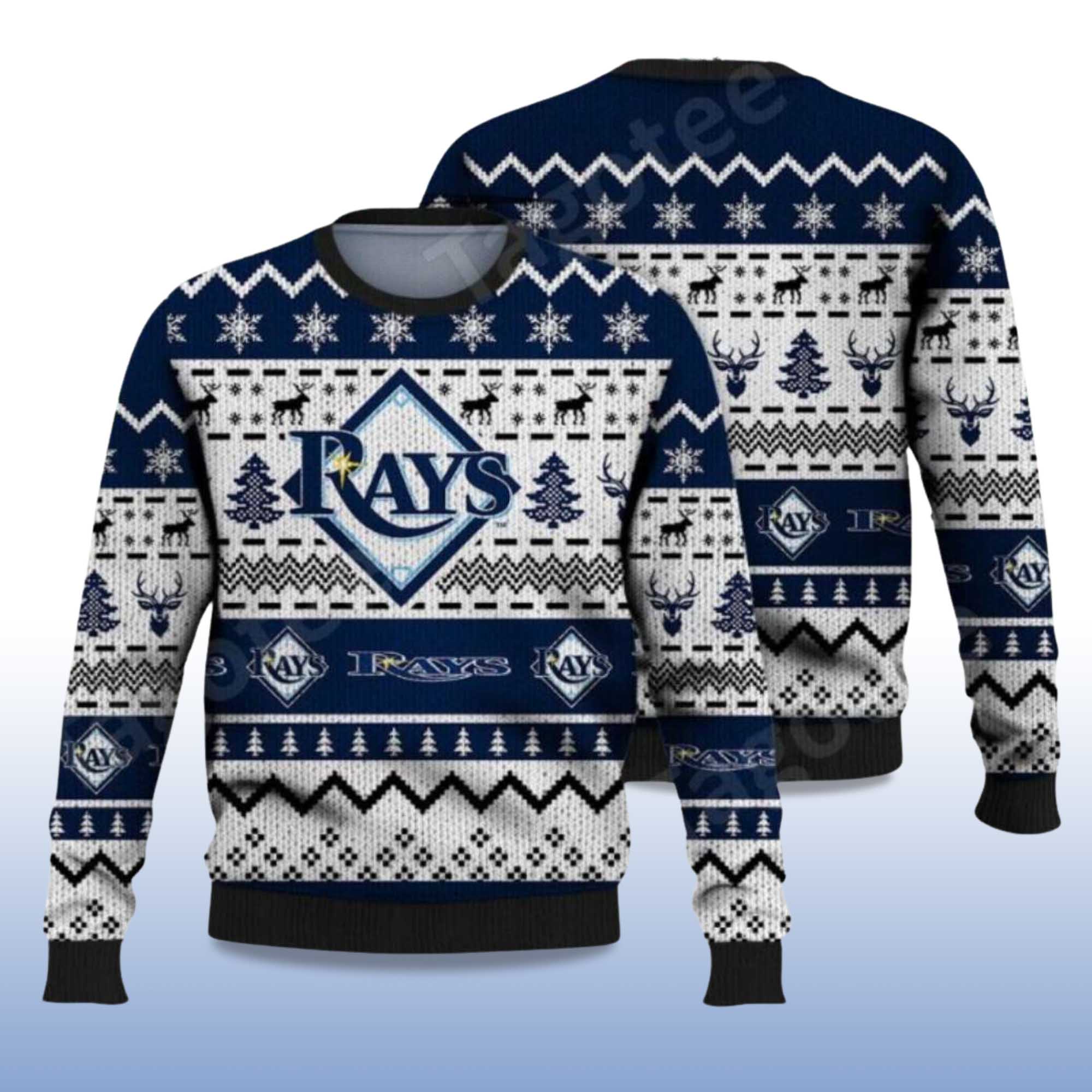 Alternative view of 2025 Rays Reindeer Snowflake Ugly Christmas Sweater