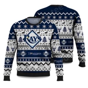 2025 Rays Reindeer Snowflake Ugly Christmas Sweater