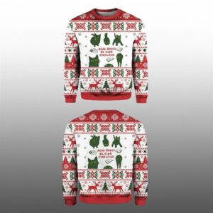 2025 Read Books Be Kind Stay Weird Ugly Christmas Sweater - Grishko.com