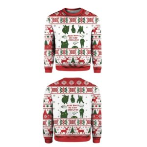 Alternative view of 2025 Read Books Be Kind Stay Weird Ugly Christmas Sweater - Grishko.com