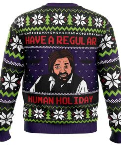 Alternative view of 2025 Regular Human Holiday What We Do In The Shadows Ugly Christmas Sweater