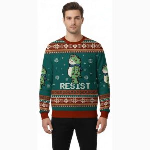 Alternative view of 2025 Resist Frog Ugly Christmas Sweater