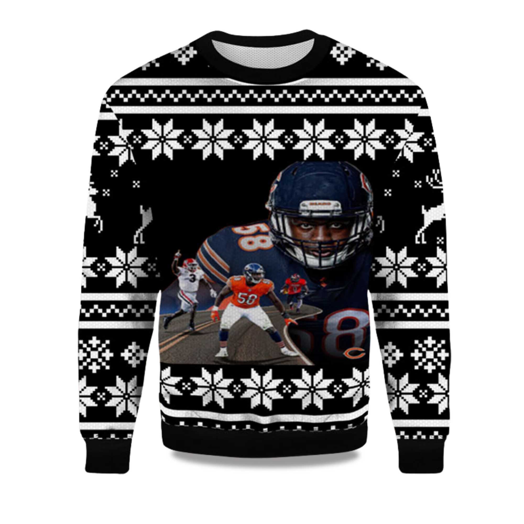 2025 Roman Smith Chicago Bears Ugly Christmas Sweater