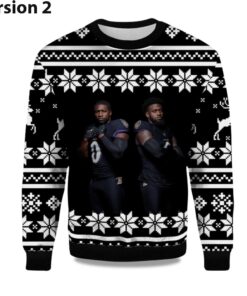 Alternative view of 2025 Roquan Smith and Patrick Queen Ravens Ugly Christmas Sweater
