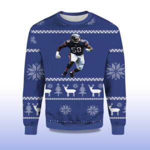 Alternative view of 2025 Roquan Smith Chicago Bears Ugly Christmas Sweater