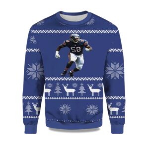 2025 Roquan Smith Chicago Bears Ugly Christmas Sweater