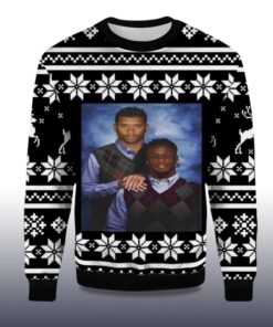 Alternative view of 2025 Russell Wilson Jerry Jeudy Step Brother Denver Broncos Ugly Christmas Sweater