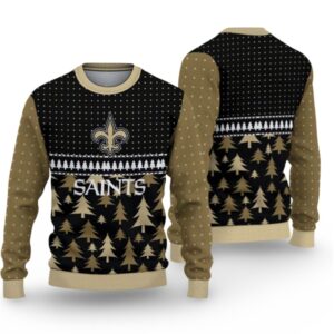 Alternative view of 2025 Saints Festive Holiday Ugly Christmas Sweater - Grishko.com