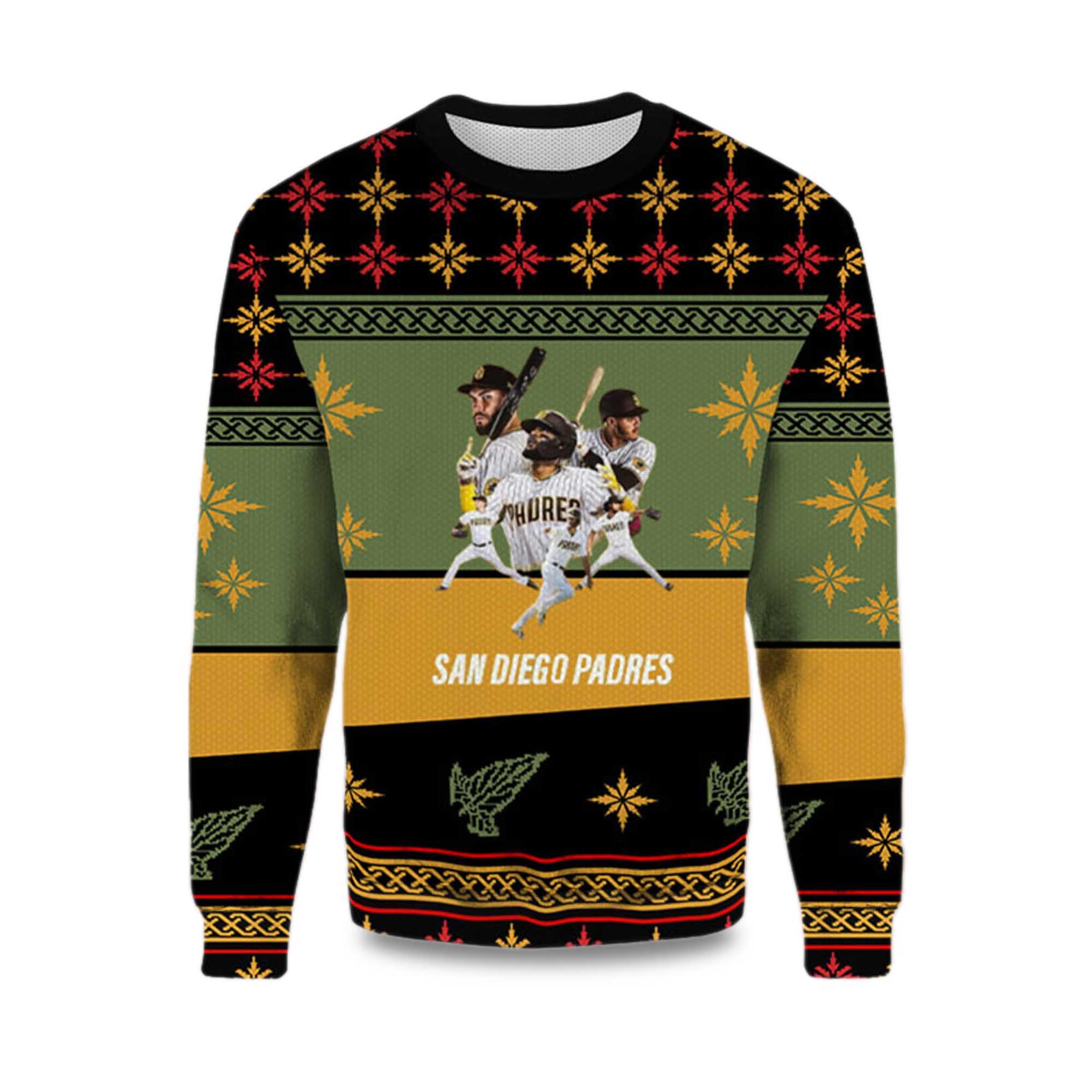 2025 San Diego Padres Media Guide Ugly Christmas Sweater