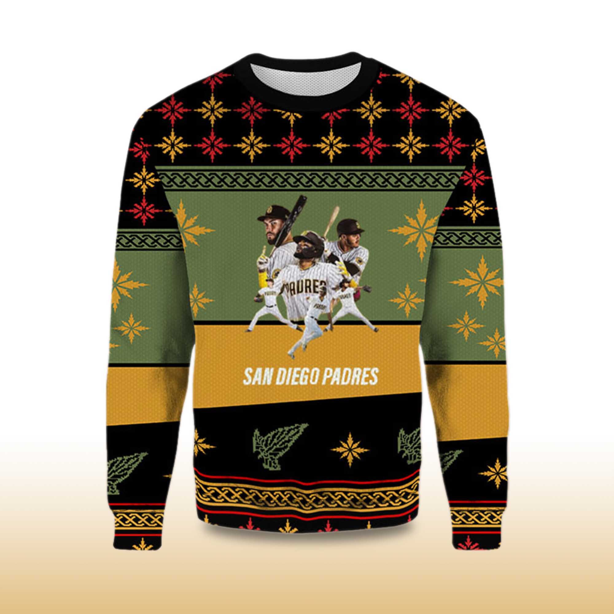 Alternative view of 2025 San Diego Padres Media Guide Ugly Christmas Sweater