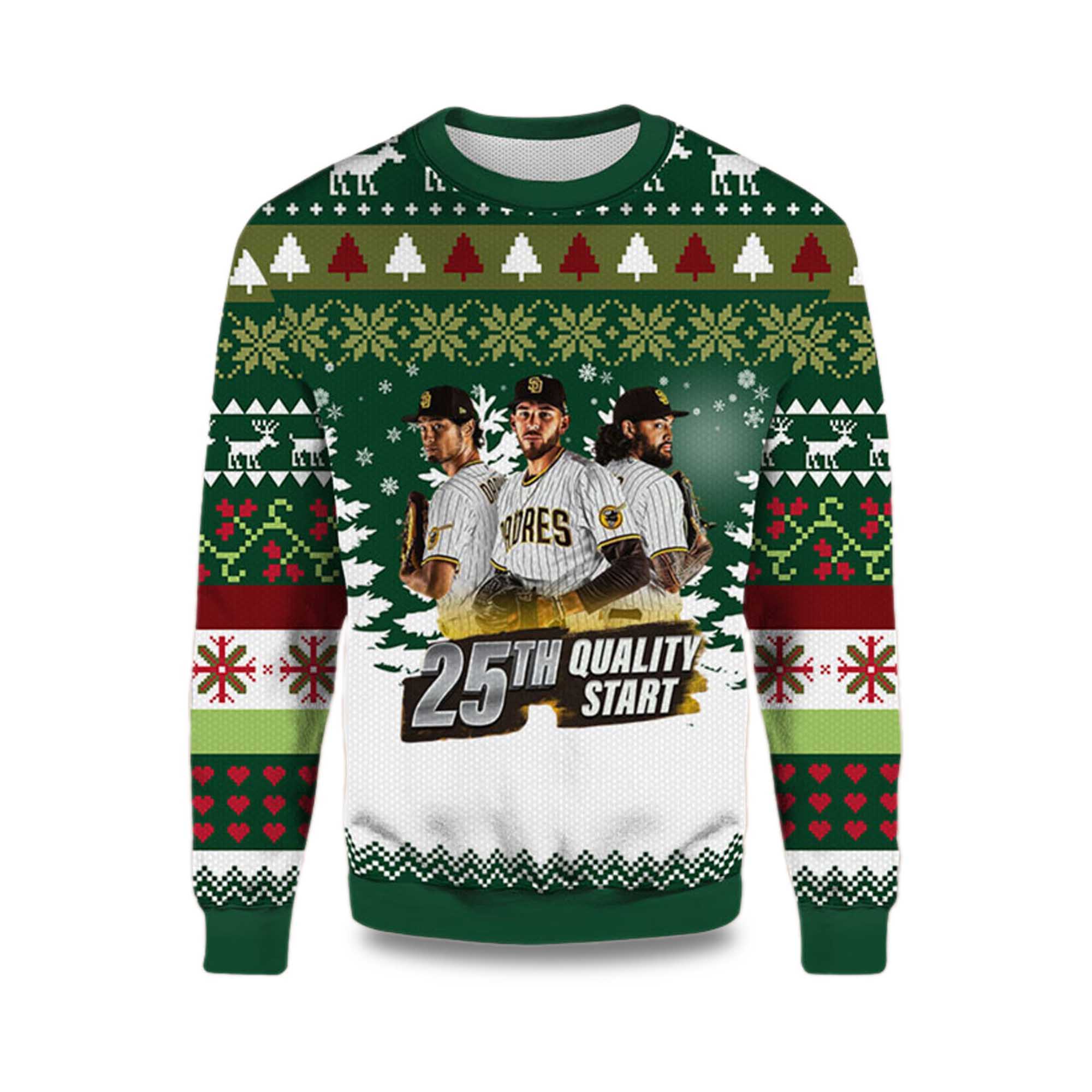2025 San Diego Padres Quality Crew Ugly Christmas Sweater