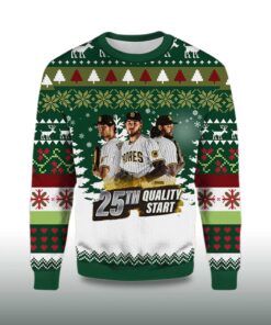 Alternative view of 2025 San Diego Padres Quality Crew Ugly Christmas Sweater