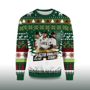Alternative view of 2025 San Diego Padres Quality Crew Ugly Christmas Sweater