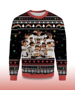 Alternative view of 2025 San Diego Padres Team Roster Ugly Christmas Sweater