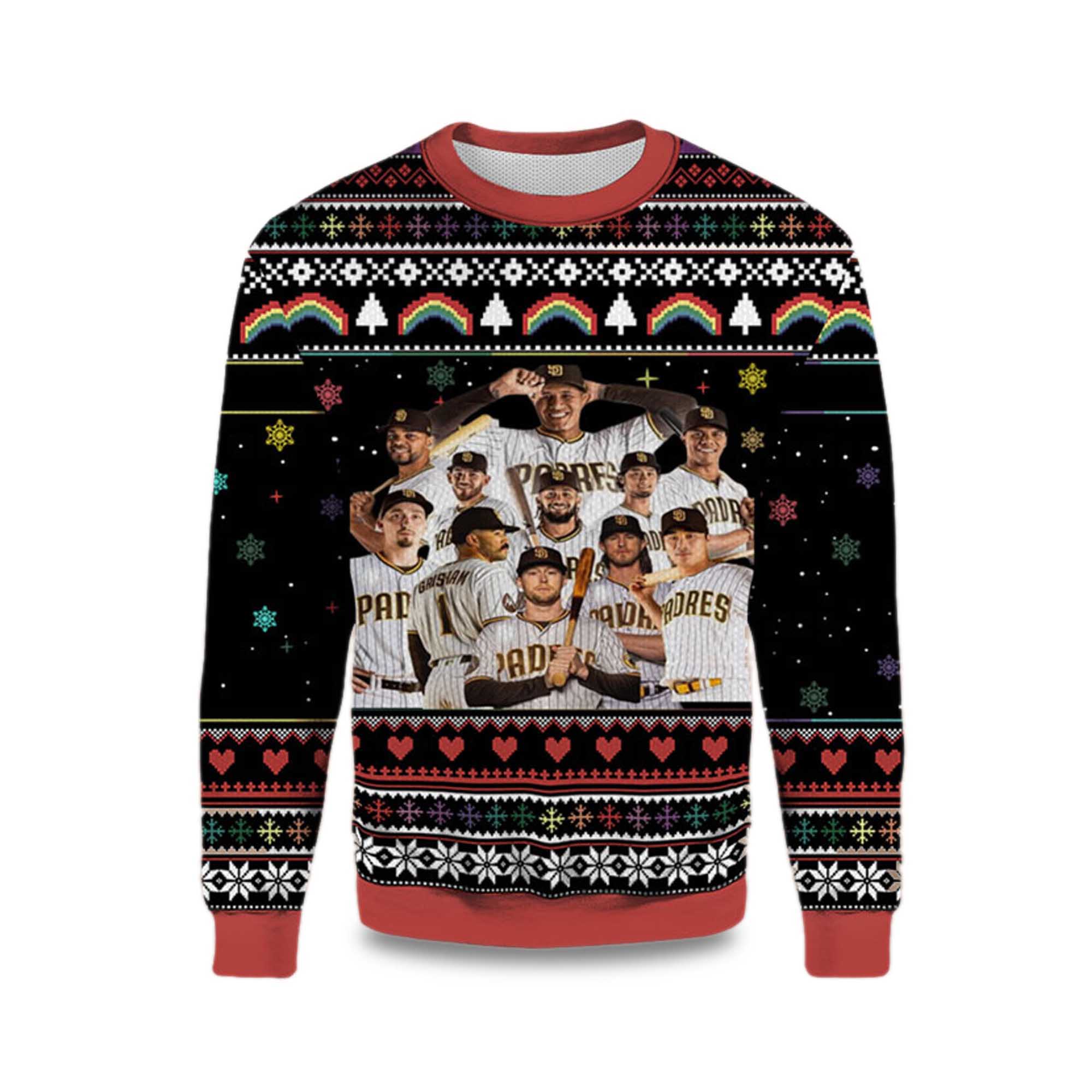 2025 San Diego Padres Team Roster Ugly Christmas Sweater