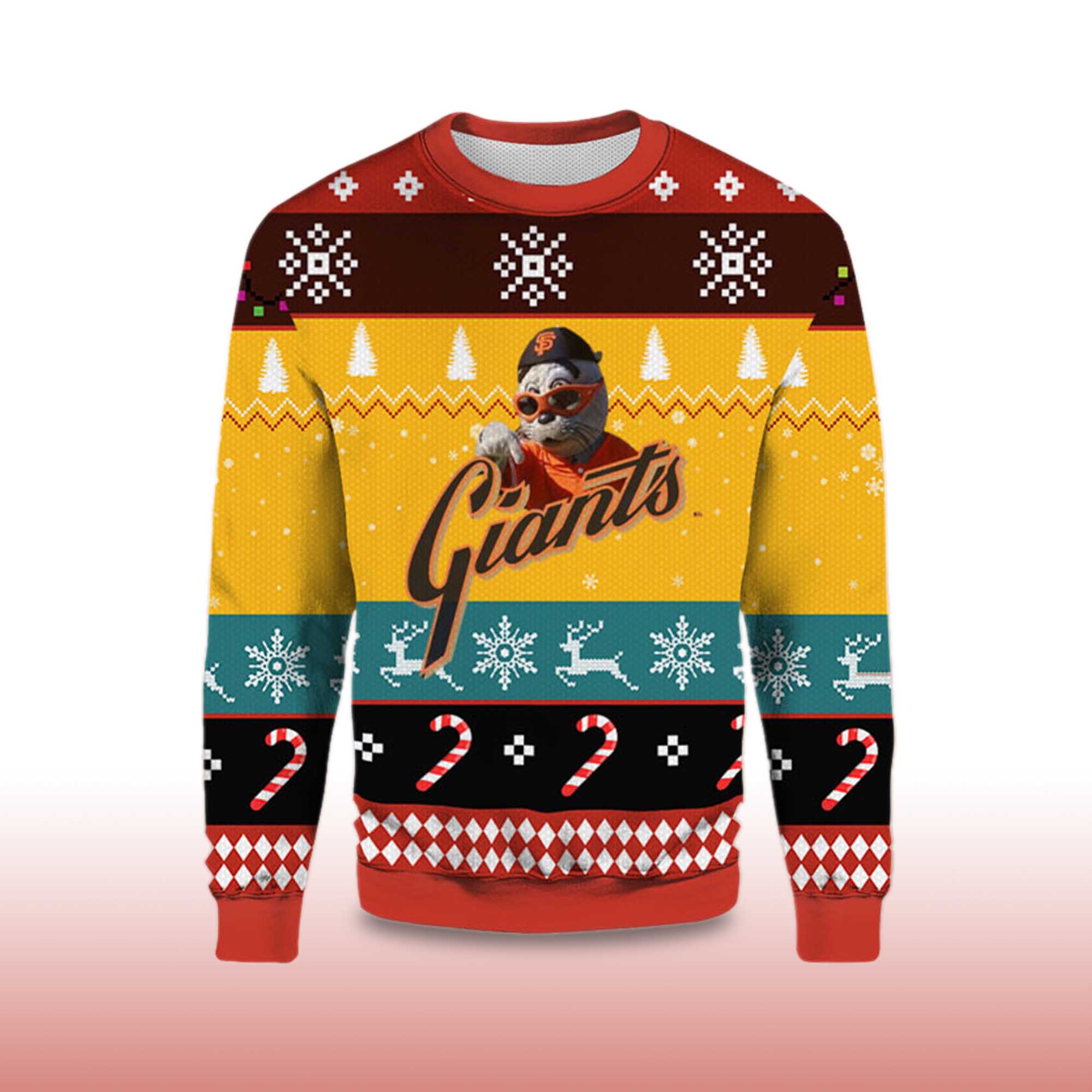 Alternative view of 2025 San Francisco Giants Mascot Ugly Christmas Sweater