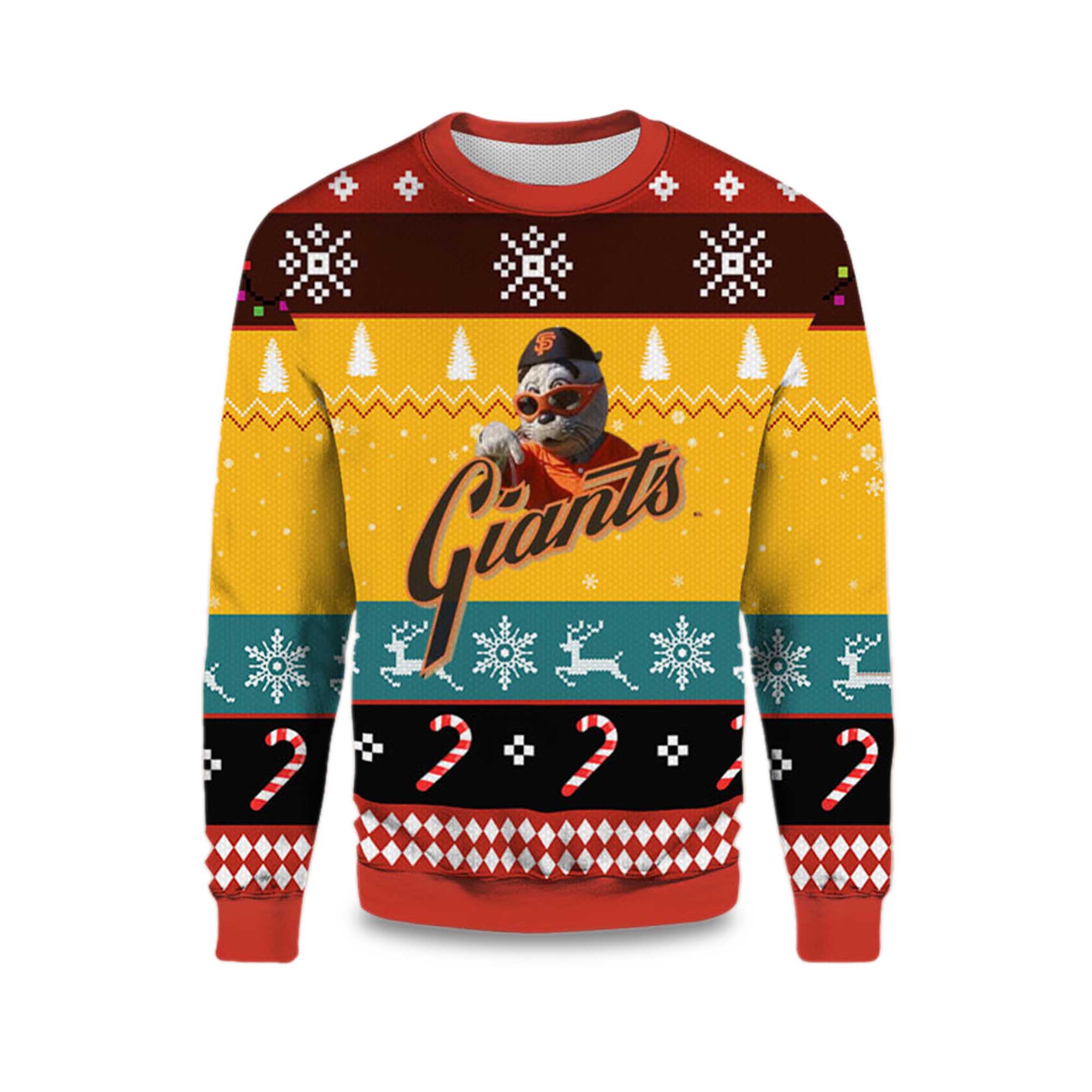 2025 San Francisco Giants Mascot Ugly Christmas Sweater