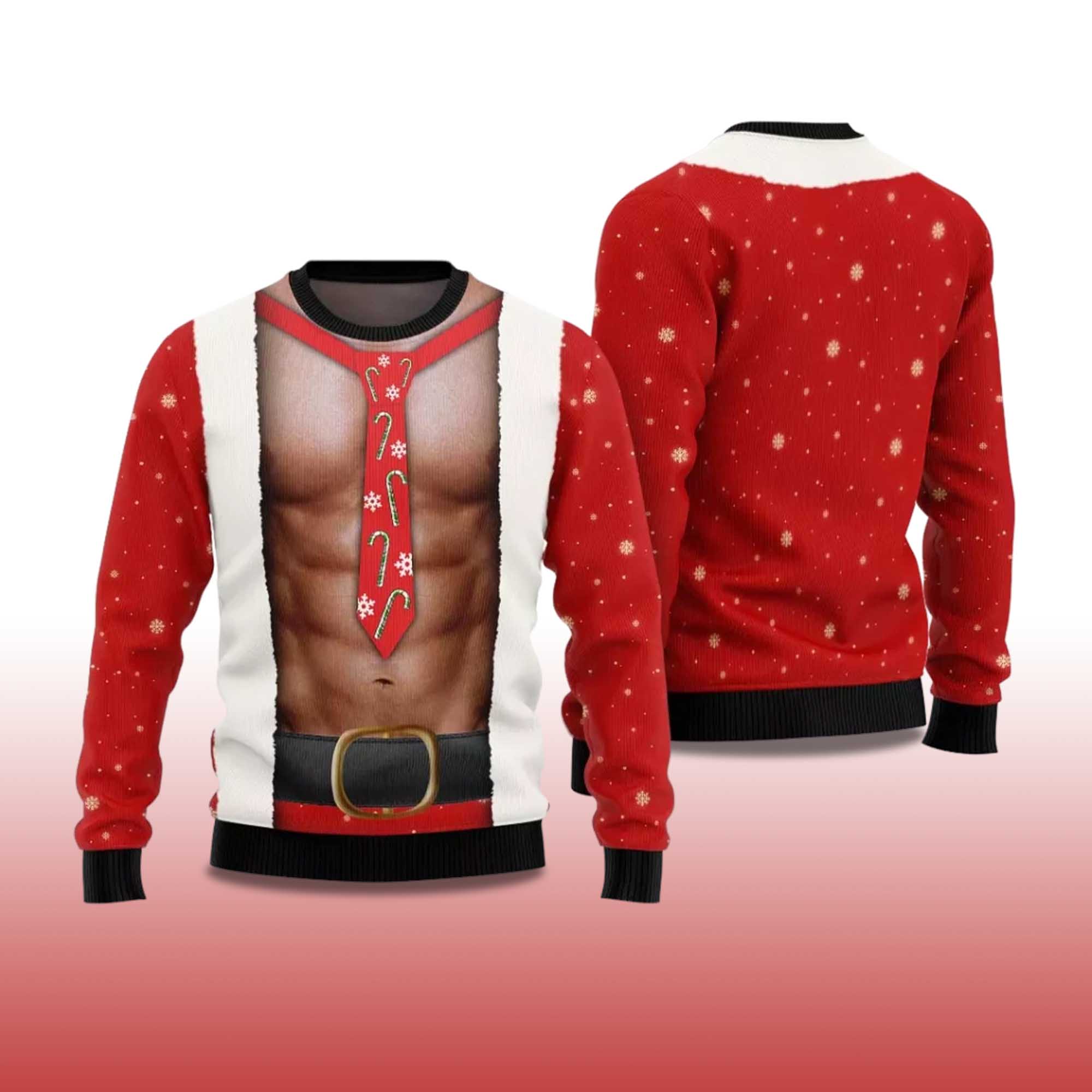 Alternative view of 2025 Santa Abs Body Ugly Christmas Sweater
