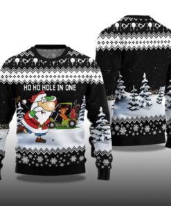 Alternative view of 2025 Santa And Golf Mens Ugly Christmas Sweater