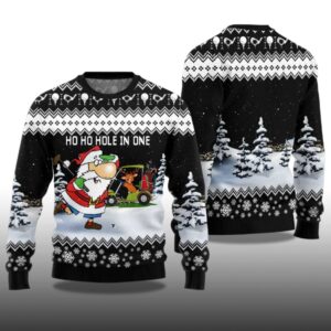 Alternative view of 2025 Santa And Golf Mens Ugly Christmas Sweater