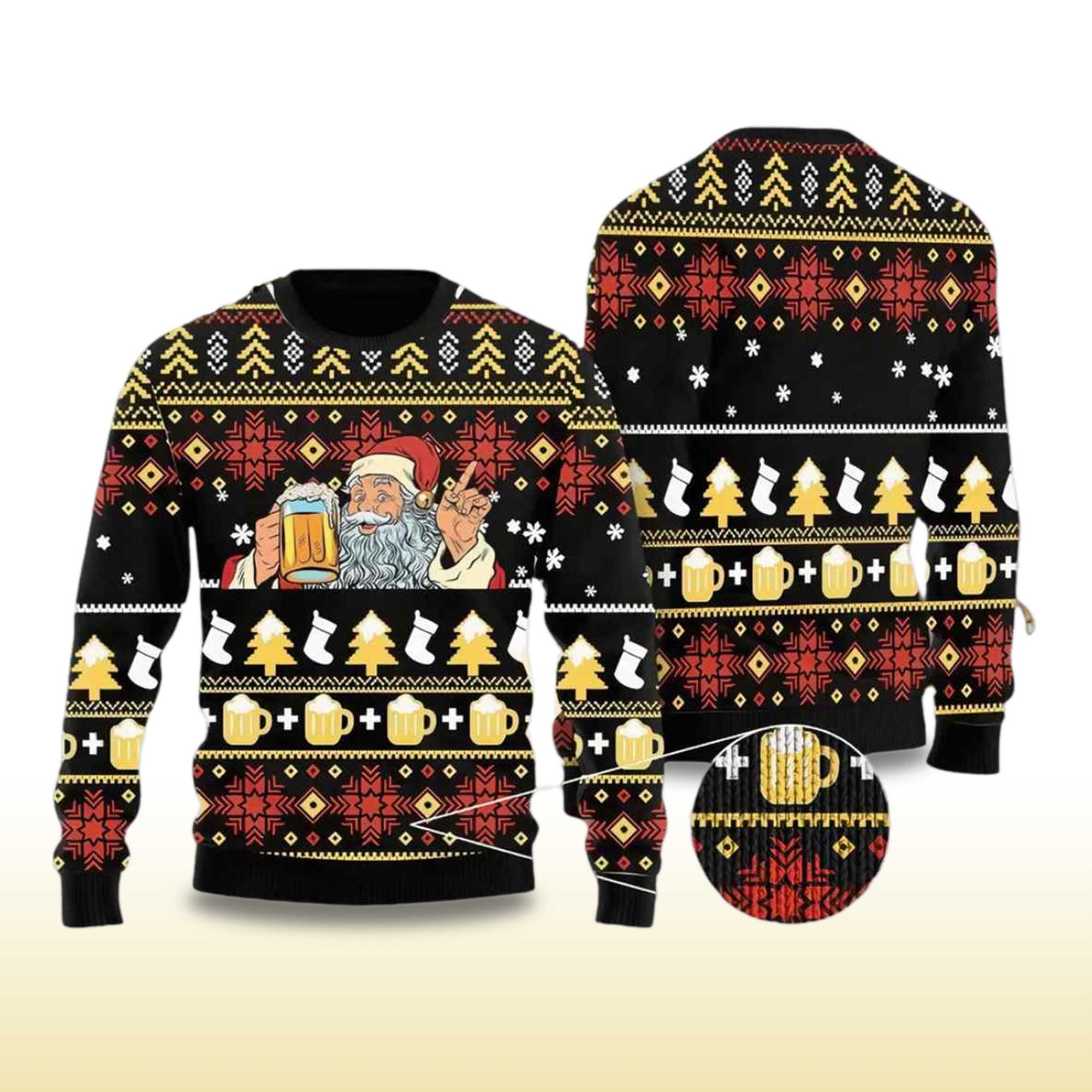 Alternative view of 2025 Santa Beer Christmas Ugly Christmas Sweater