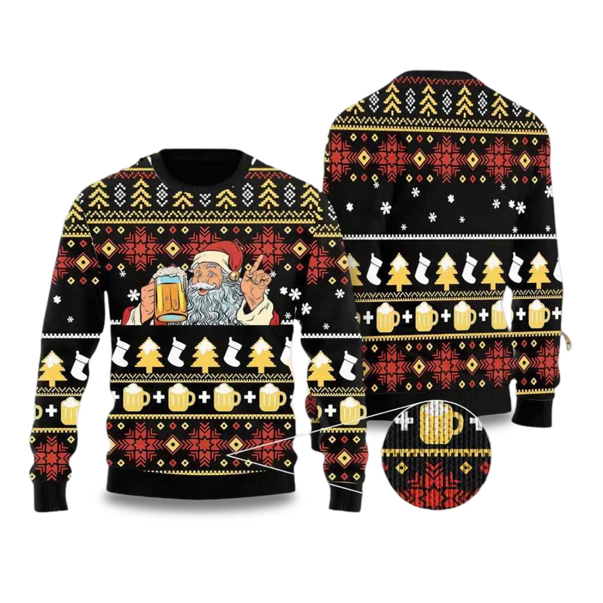2025 Santa Beer Christmas Ugly Christmas Sweater