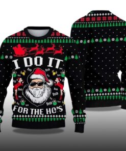 Alternative view of 2025 Santa Claus I Do It For The Hoâ€™s Ugly Christmas Sweater