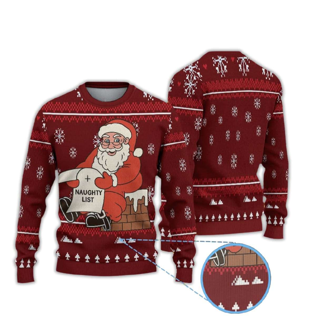 2025 Santa Claus Naughty List Ugly Christmas Sweater
